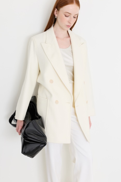 Manteau croisé en drap de laine - Intrend