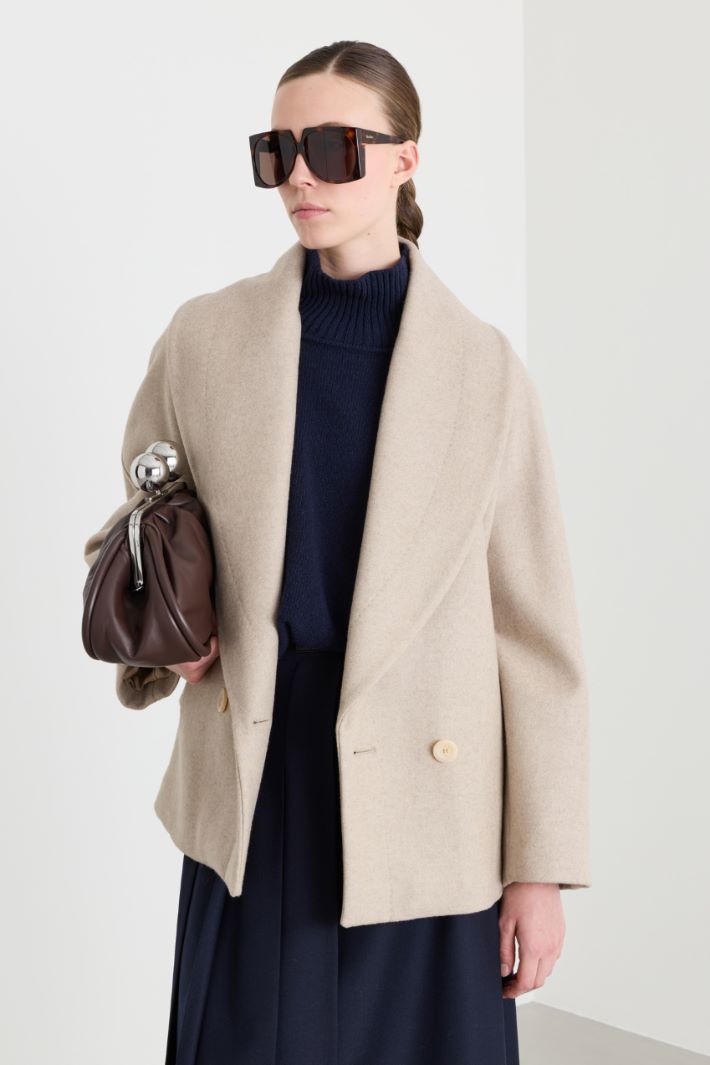 Giaccone corto doppiopetto - BEIGE - Intrend - 2