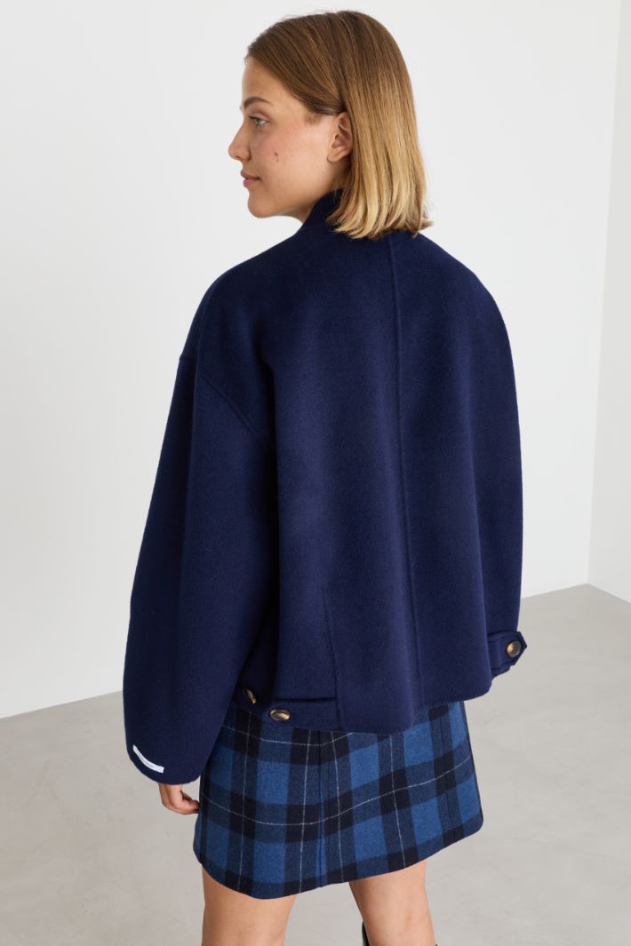 Bomber con full zip - BLU - Intrend - 4