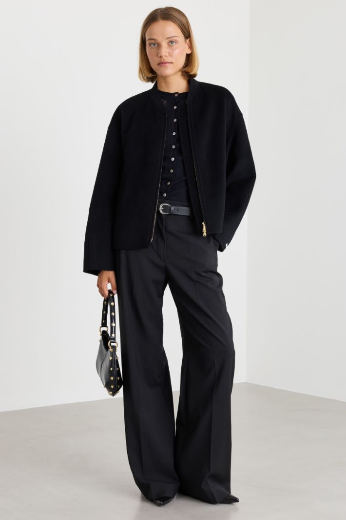 Bomber con full zip - NERO - Intrend