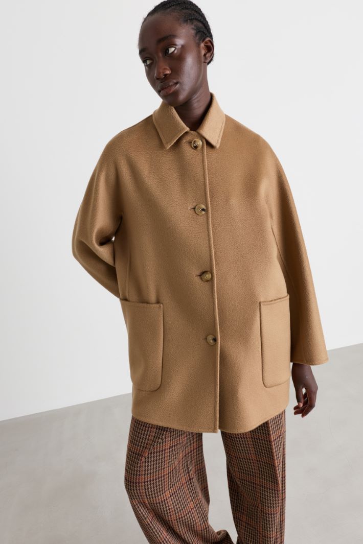 Double-Faced Cashmere Coat - CAMEL - Intrend - 2