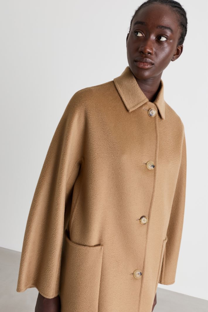 Double-Faced Cashmere Coat - CAMEL - Intrend - 3