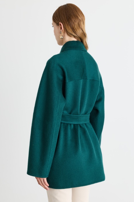 Cappotto corto in doppio drap di puro cashmere