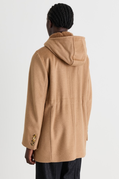 Parka in drap pesante di cammello