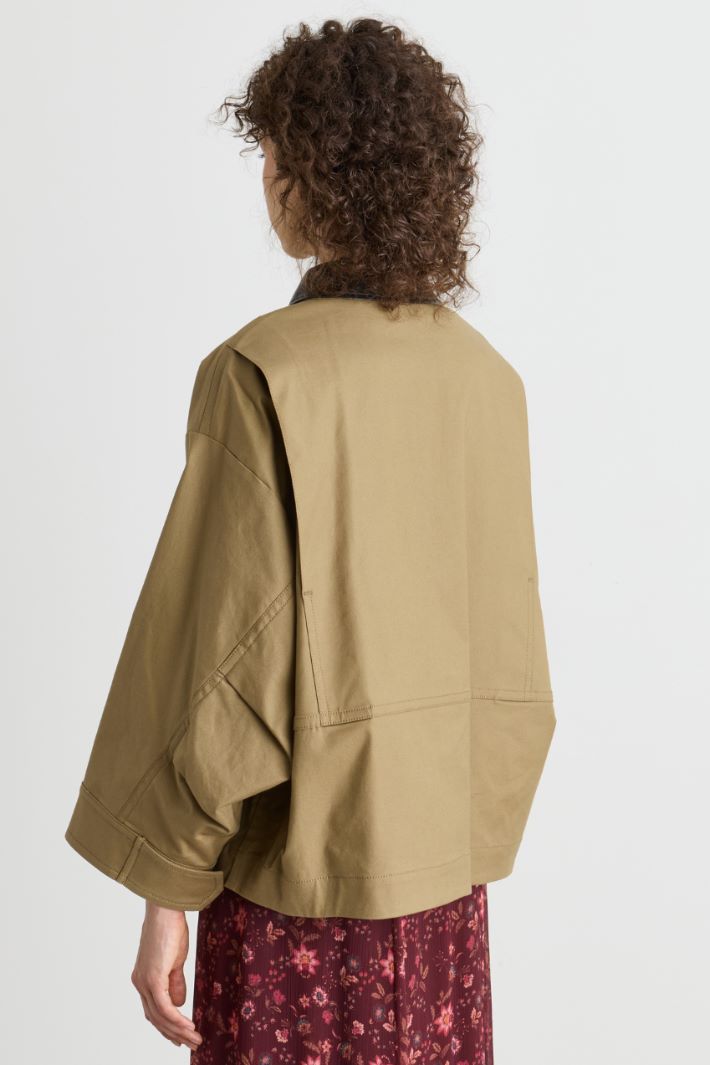 Water-repellent canvas jacket - BROWN - Intrend - 4