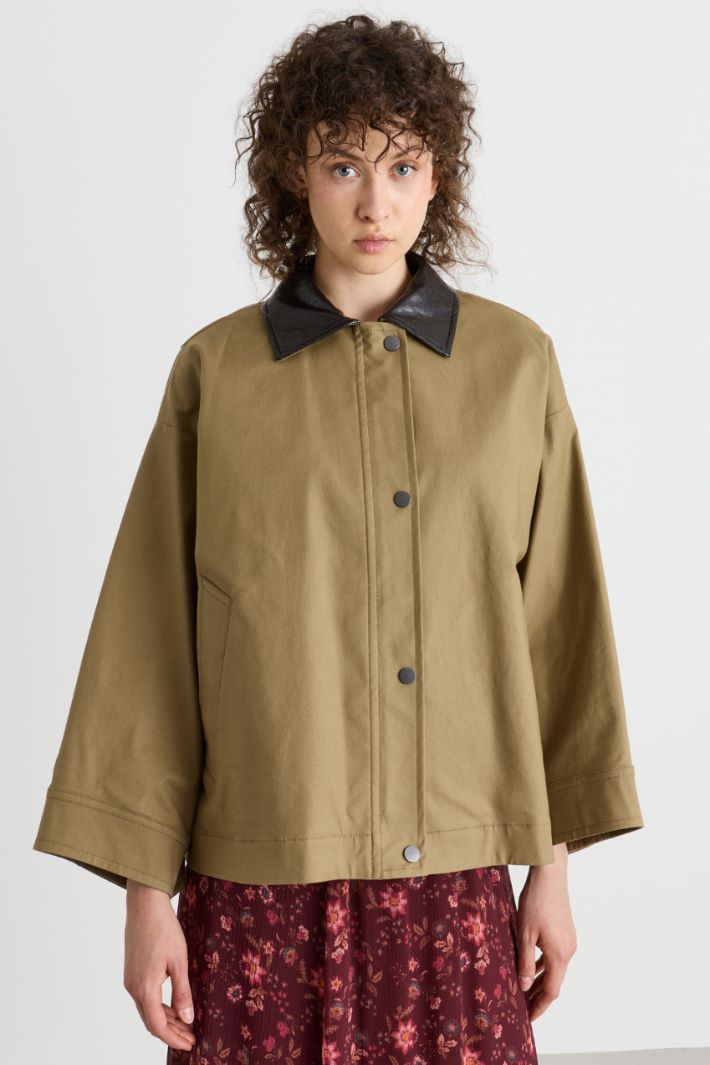 Water-repellent canvas jacket - BROWN - Intrend - 2