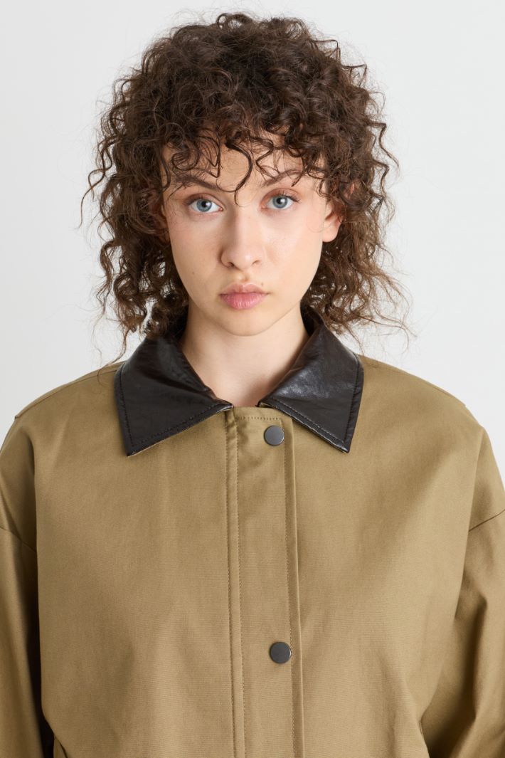 Water-repellent canvas jacket - BROWN - Intrend - 3