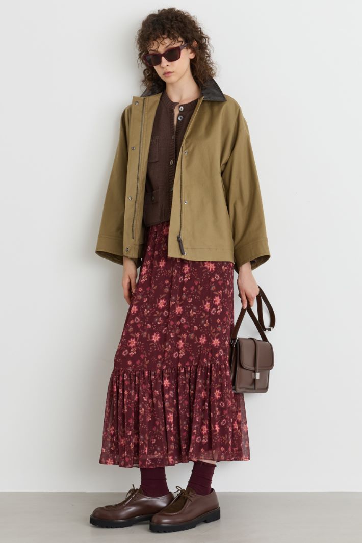 Water-repellent canvas jacket - BROWN - Intrend
