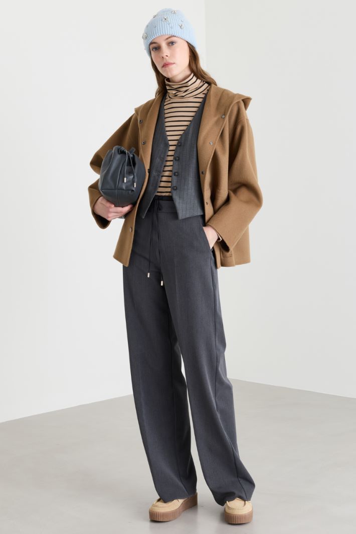 Short hooded coat - CAMEL - Intrend
