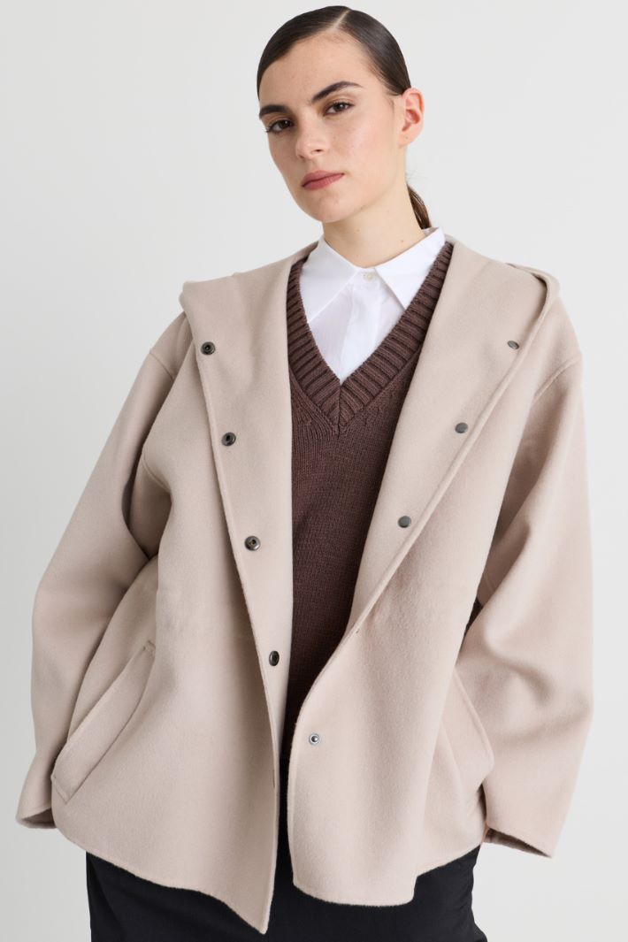 Giaccone corto con cappuccio - BEIGE - Intrend - 2