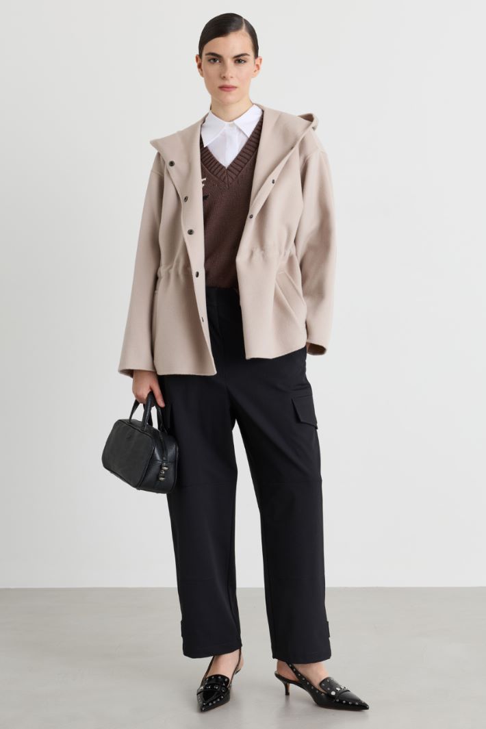 Giaccone corto con cappuccio - BEIGE - Intrend