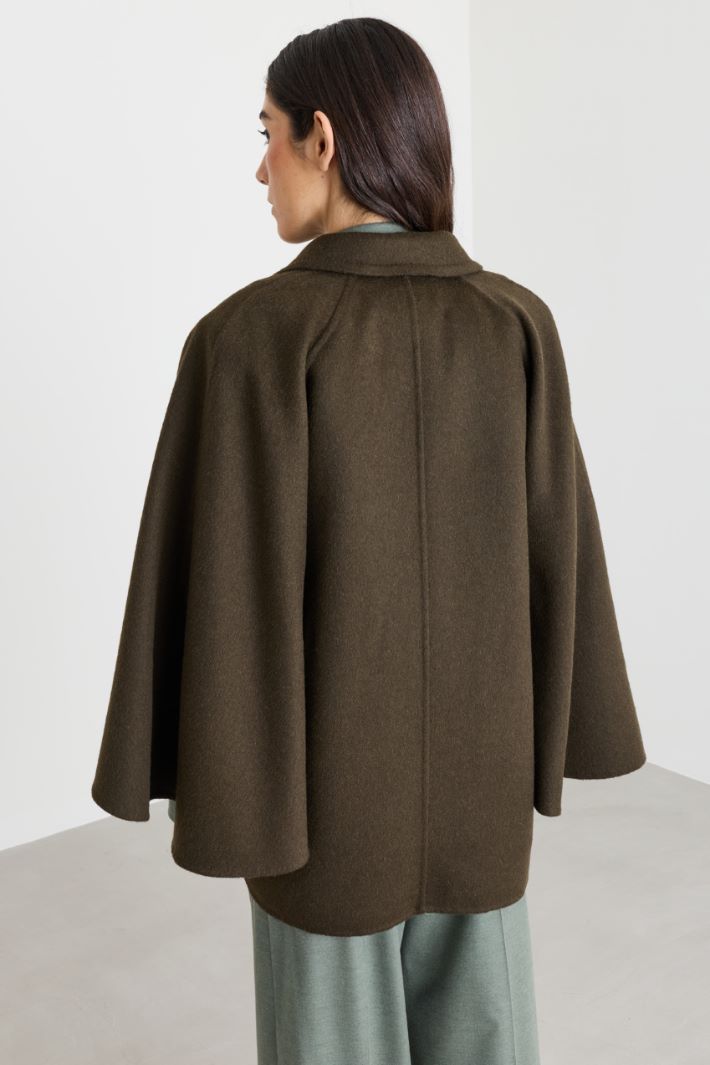 Belted Double-Faced Camel Hair Coat - GREEN - Intrend - 4