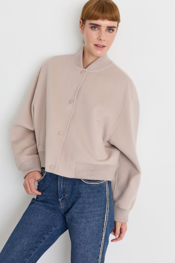Bomber in doppio tessuto - BEIGE - Intrend - 2