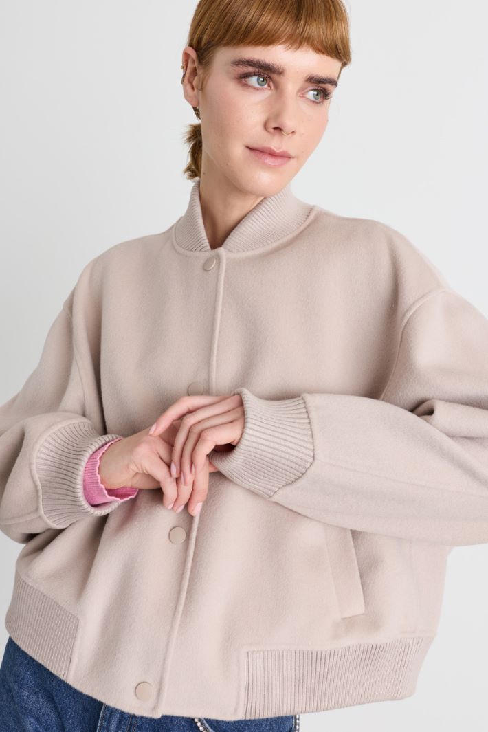 Bomber in doppio tessuto - BEIGE - Intrend - 3