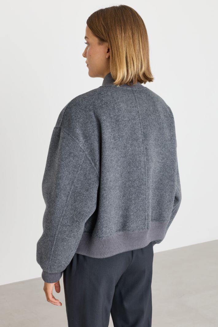 Double-faced bomber jacket - GREY - Intrend - 4