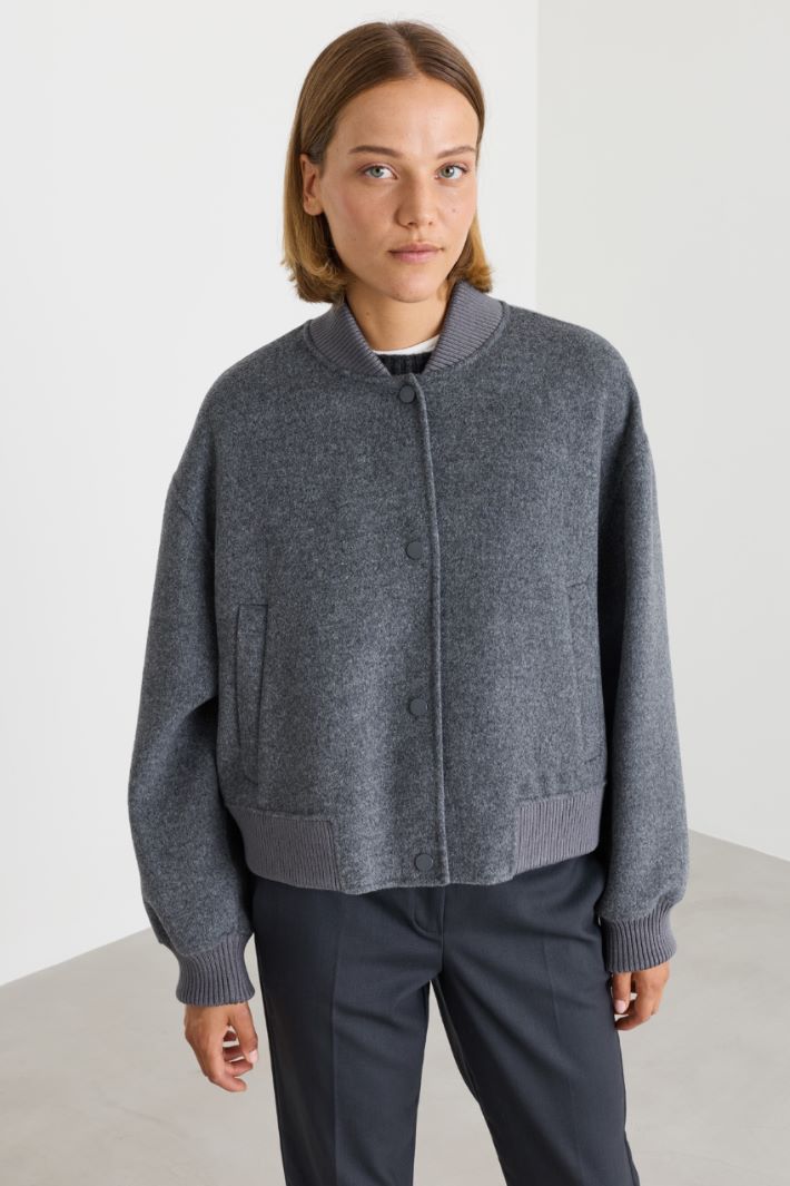 Double-faced bomber jacket - GREY - Intrend - 2