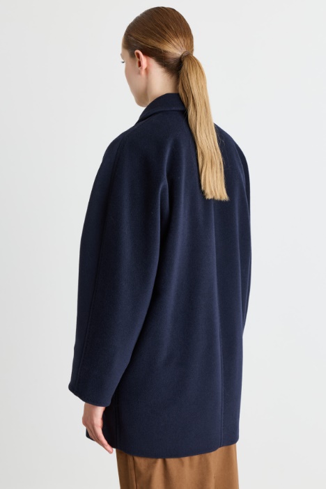 Cappotto cocoon in beaver di lana