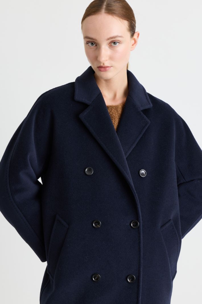 Beaver cocoon coat - BLUE - Intrend - 3