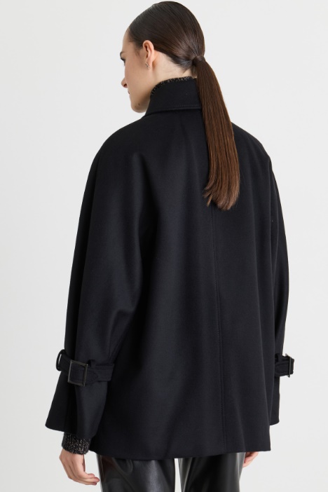 Caban doppiopetto in drap di lana