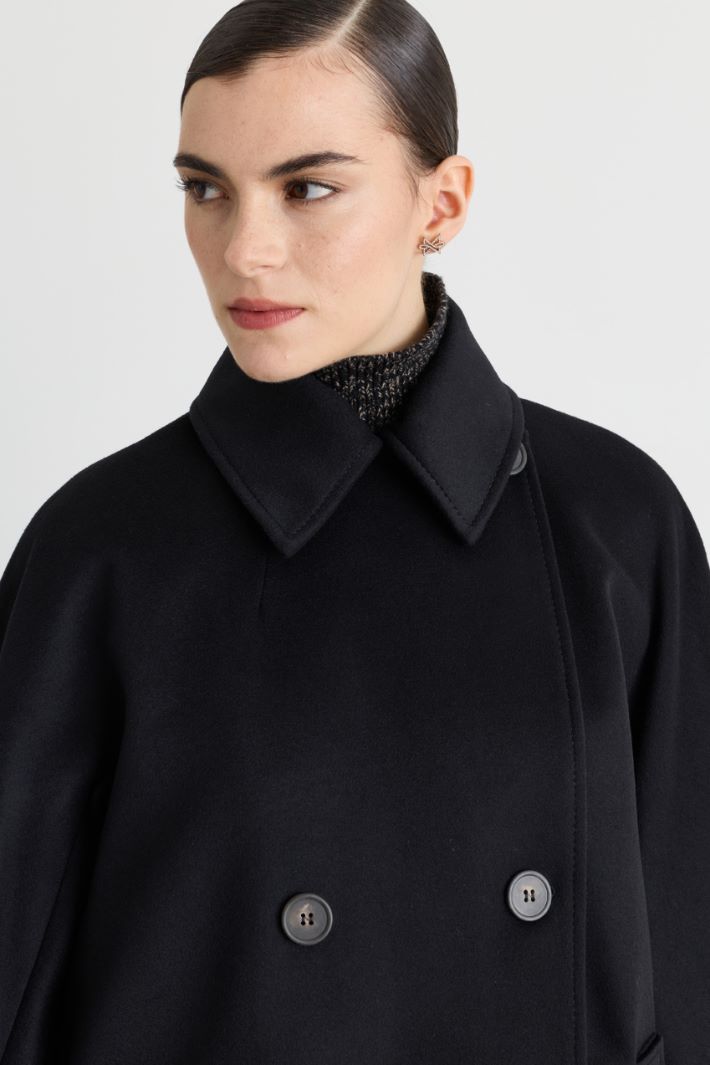 Zweireihige Cabanjacke aus Drap - SCHWARZ - Intrend - 3