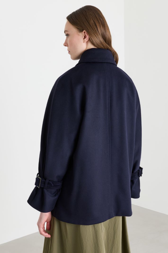 Caban croisé en drap de laine - BLAU - Intrend - 4