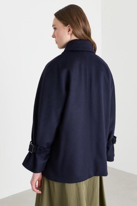 Caban doppiopetto in drap di lana