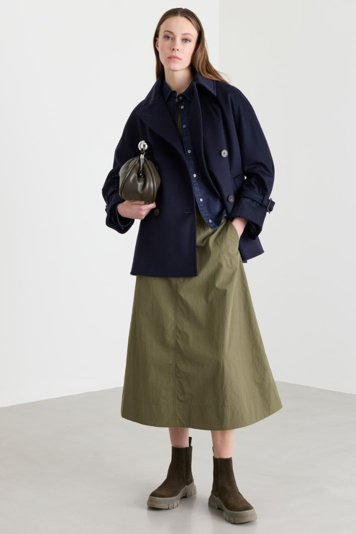 Caban croisé en drap de laine - BLAU - Intrend