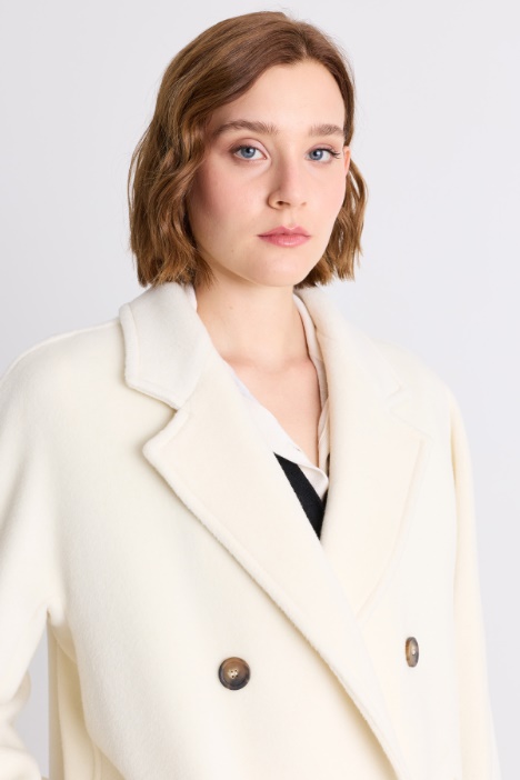 Cappotto caban in beaver di pura lana