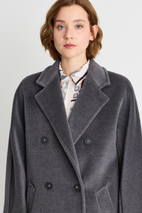 Cappotto caban in beaver di pura lana