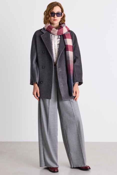 Pure beaver wool short double-breasted coat - Intrend