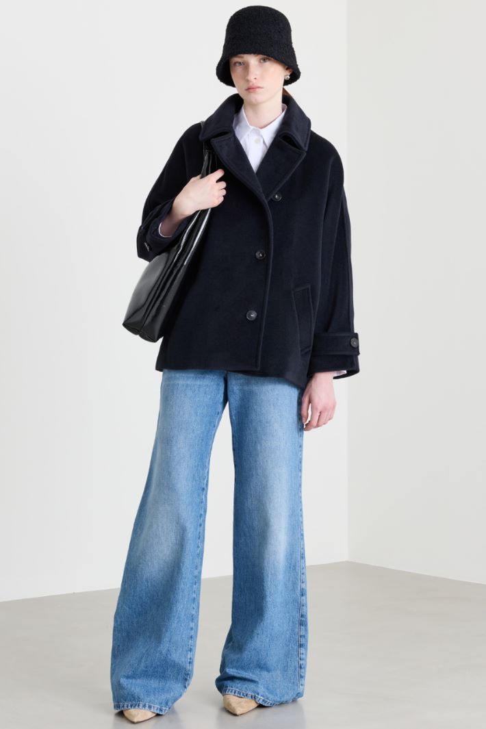Manteau ceinturé - BLEU - Intrend