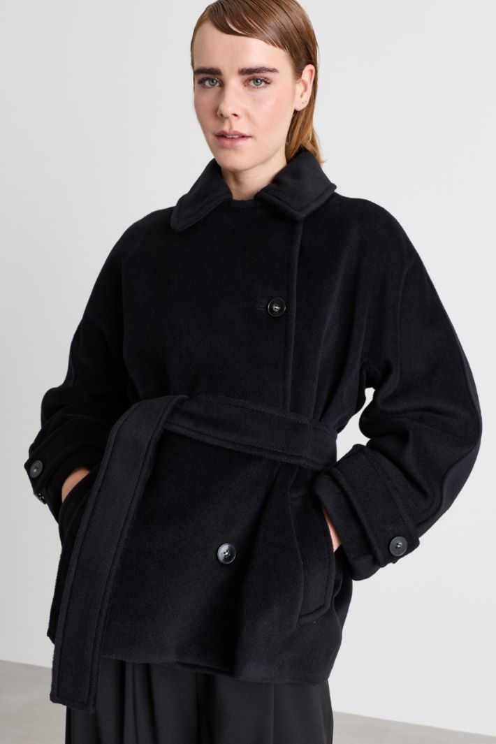 Manteau ceinturé - NOIR - Intrend - 3