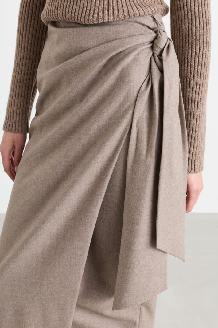 Long wrap skirt - BEIGE - Intrend - 3
