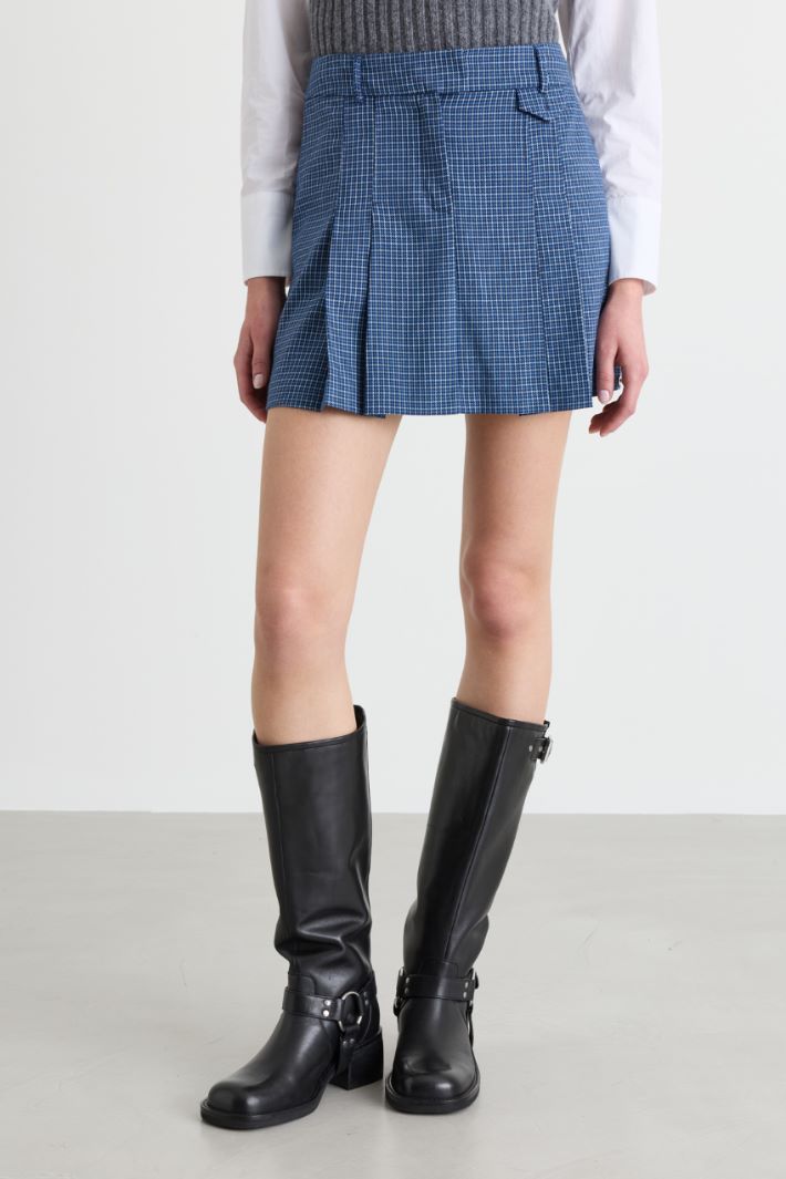 Short pleated skirt - BLUE - Intrend - 2