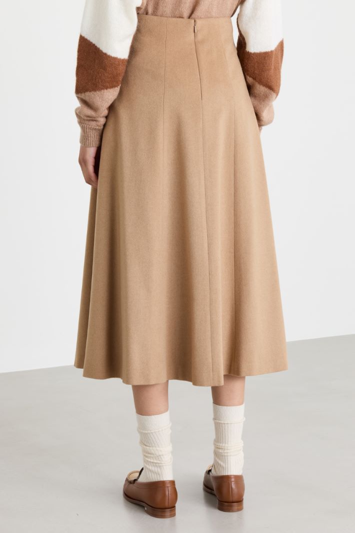 Flared Drap Skirt - CAMEL - Intrend - 4