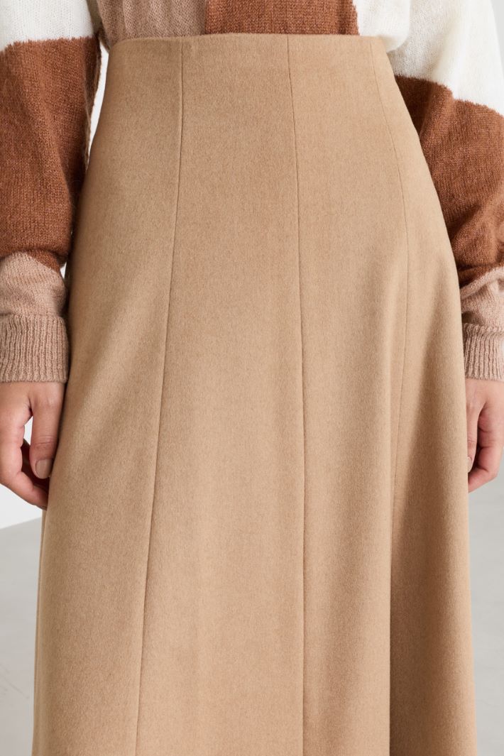 Flared Drap Skirt - CAMEL - Intrend - 3