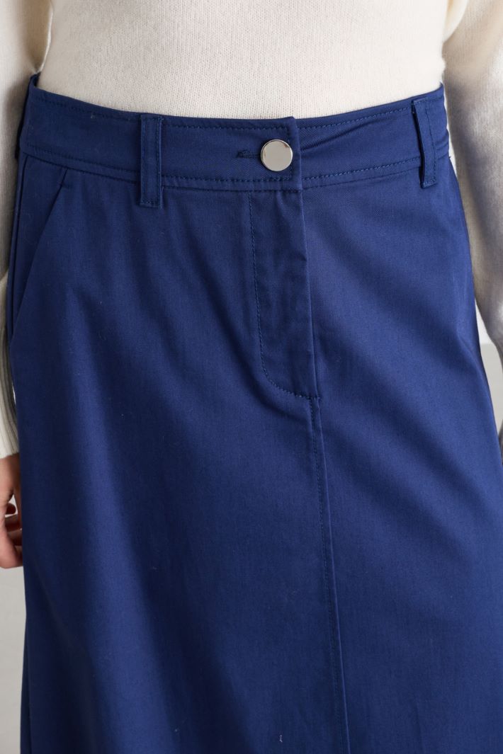 Long gabardine skirt - BLUE - Intrend - 3