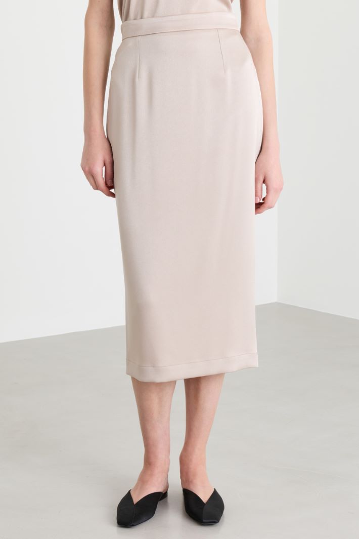 Satin skirt - BEIGE - Intrend - 2