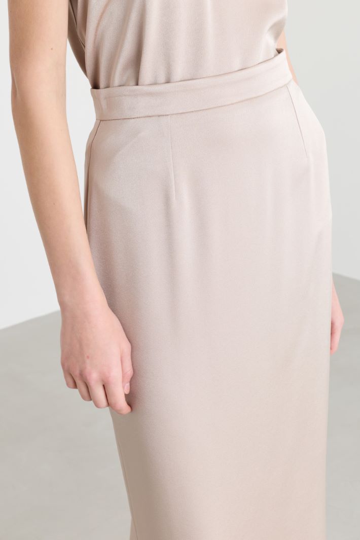 Satin skirt - BEIGE - Intrend - 3
