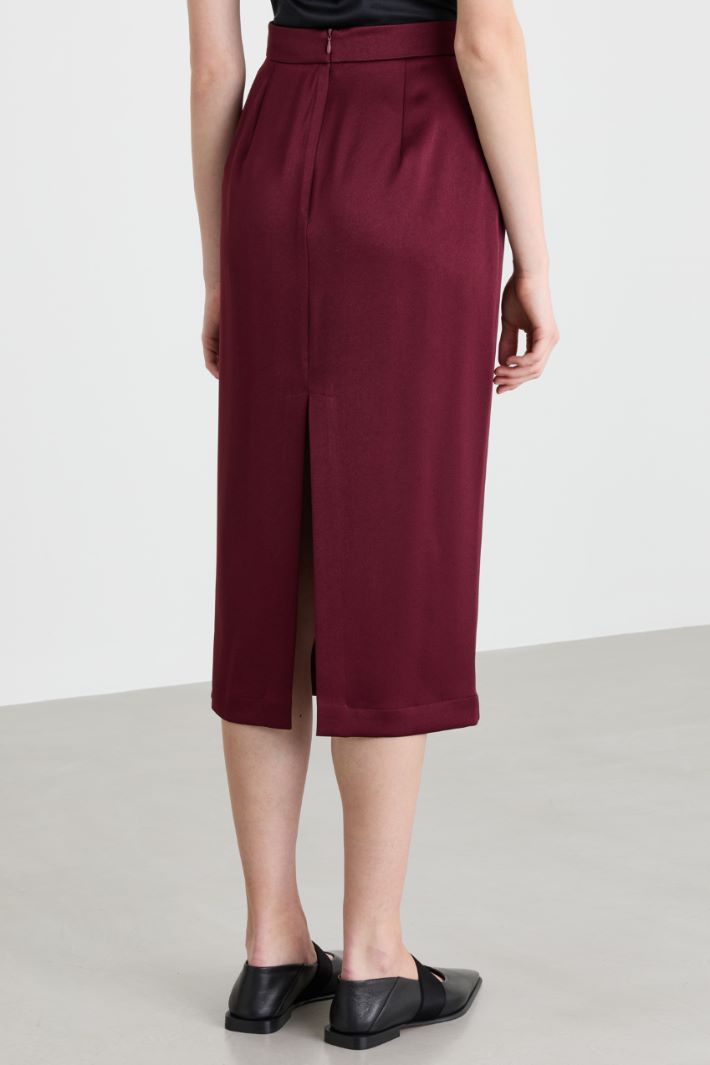 Satin skirt - BORDEAUX - Intrend - 4