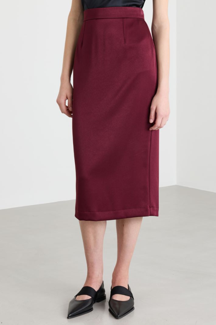 Satin skirt - BORDEAUX - Intrend - 2