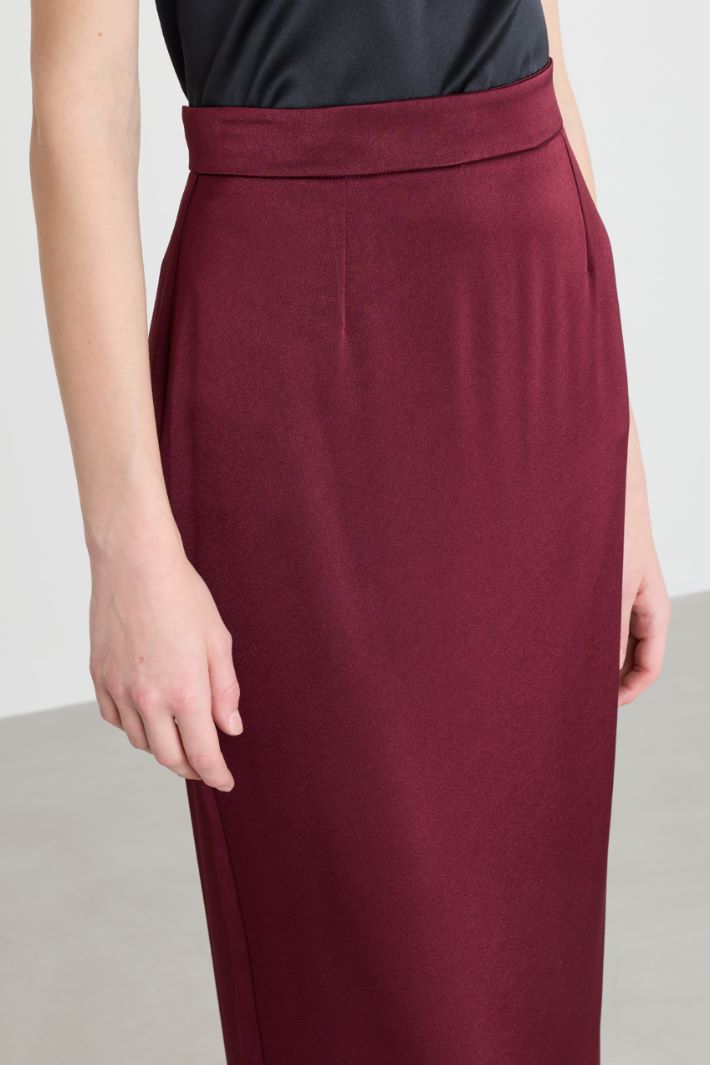 Satin skirt - BORDEAUX - Intrend - 3