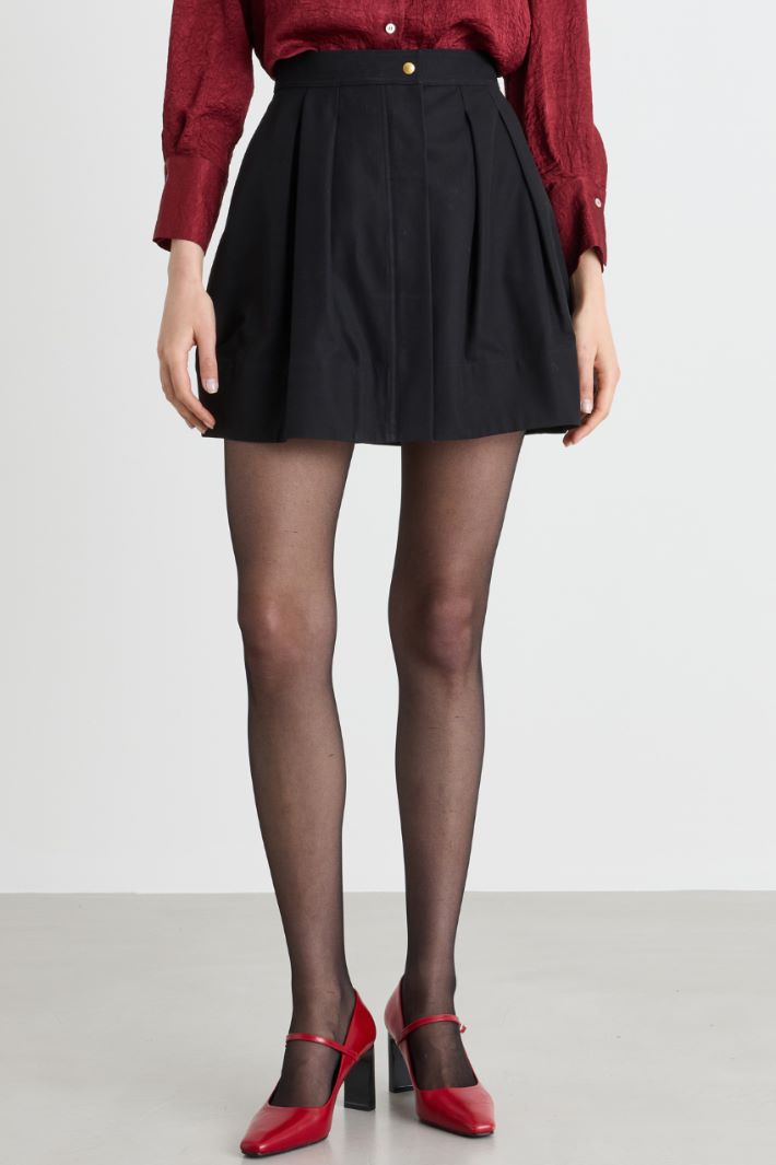 Jupe courte en twill - NOIR - Intrend - 2