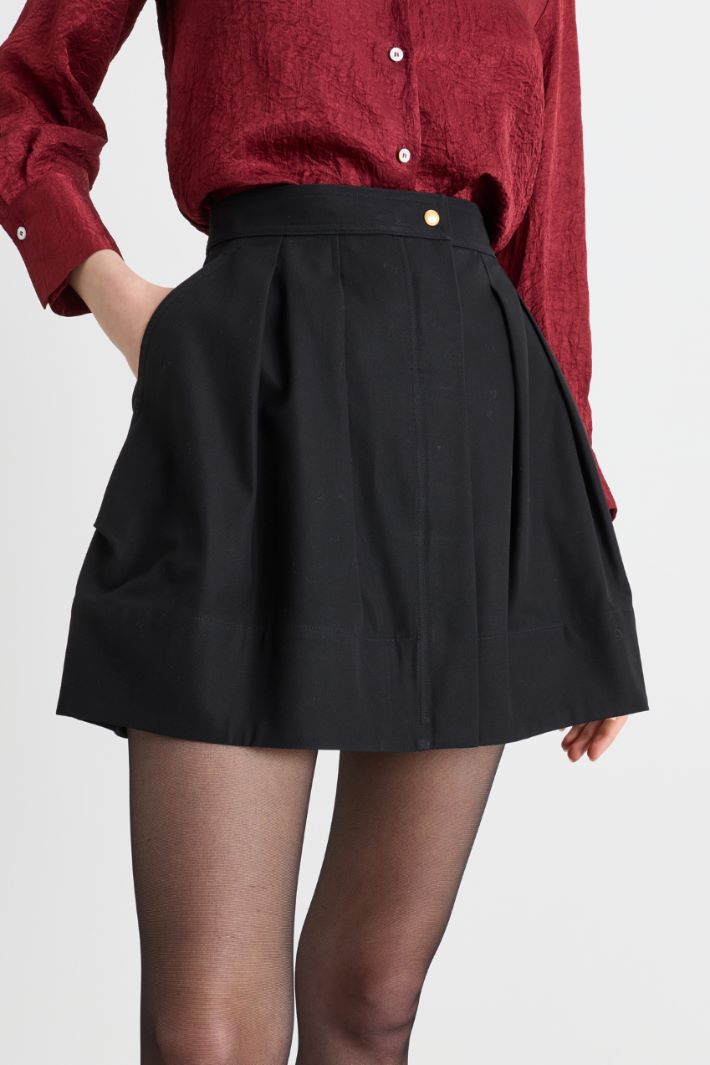 Jupe courte en twill - NOIR - Intrend - 3