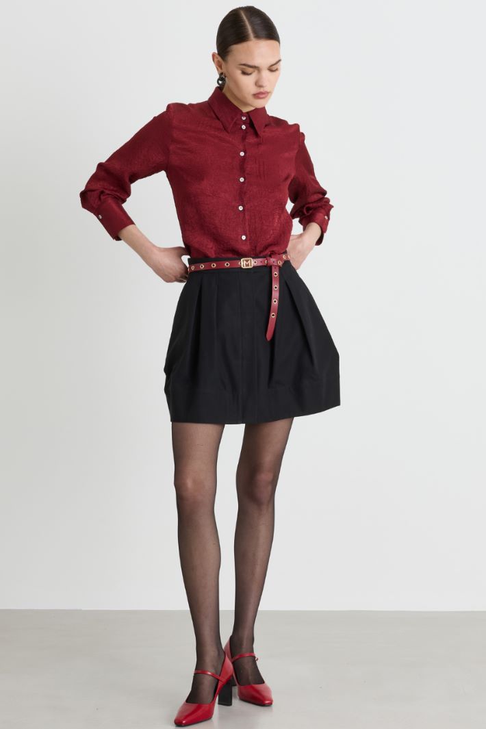 Jupe courte en twill - NOIR - Intrend