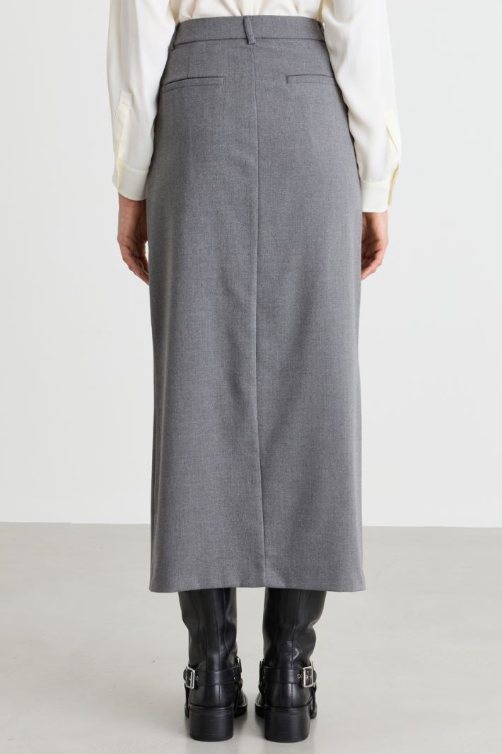 Long pencil skirt - GREY - Intrend - 4