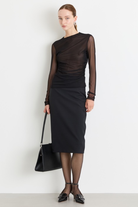 Pencil Skirt with Slit - Intrend