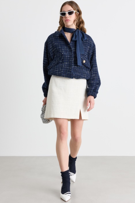 lurex basketweave mini skirt - Intrend