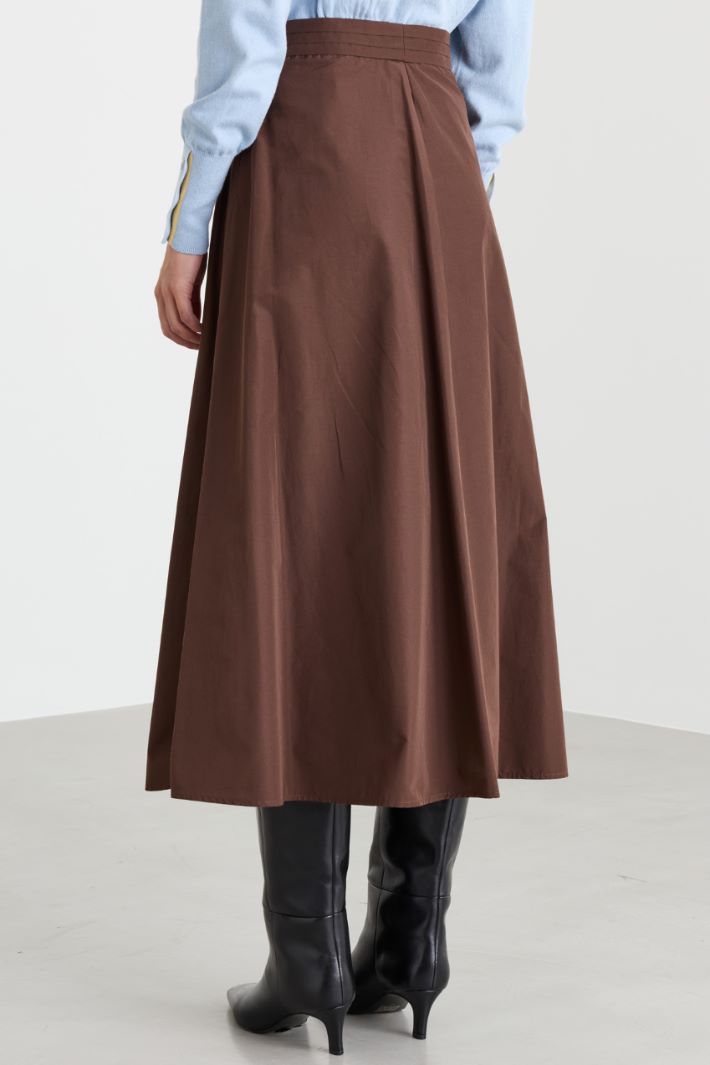 Taffeta midi skirt - BROWN - Intrend - 4