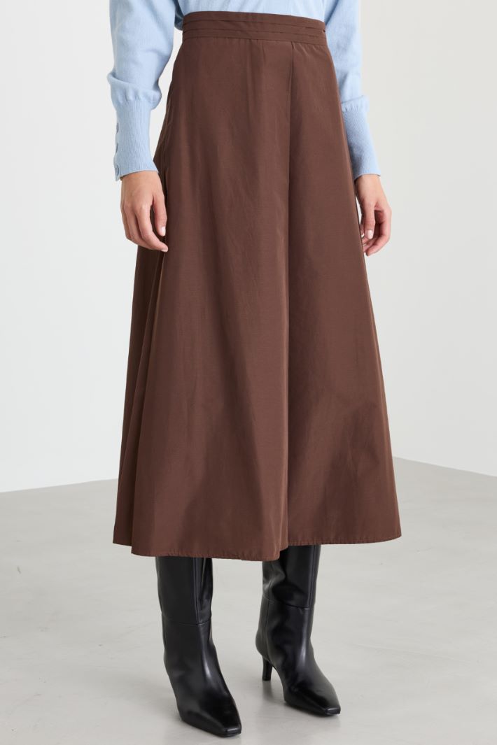 Taffeta midi skirt - BROWN - Intrend - 2